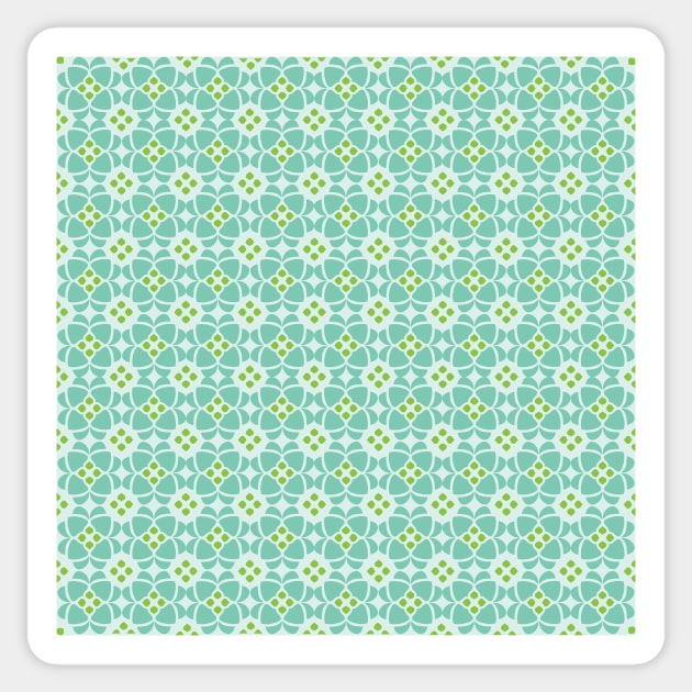 Mediterranean sky blue tiles seamless pattern Sticker by oknoki